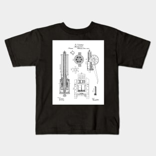 Gatling Machine Gun Patent - Gun Lover Gun Shop Art - White Kids T-Shirt